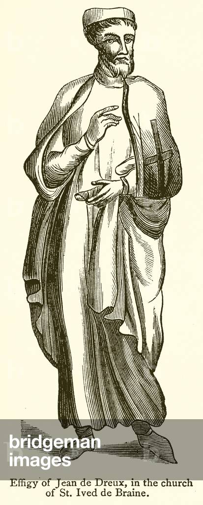 Effigy of Jean de Dreux, in the Church of St. Ived de Braine (engraving)