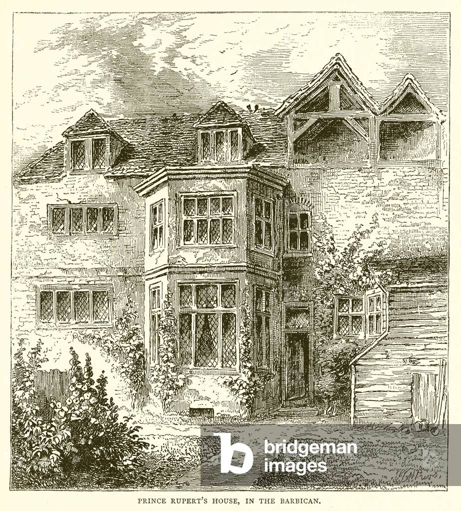 Prince Rupert's House, in the Barbican (engraving)