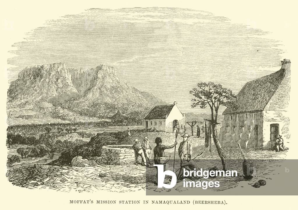 Moffat's Mission Station in Namaqualand, Beersheba (engraving)