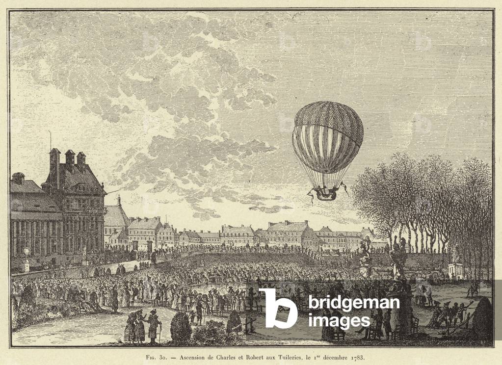 Ascension de Charles et Robert aux Tuileries, le 1er decembre 1783 (engraving)
