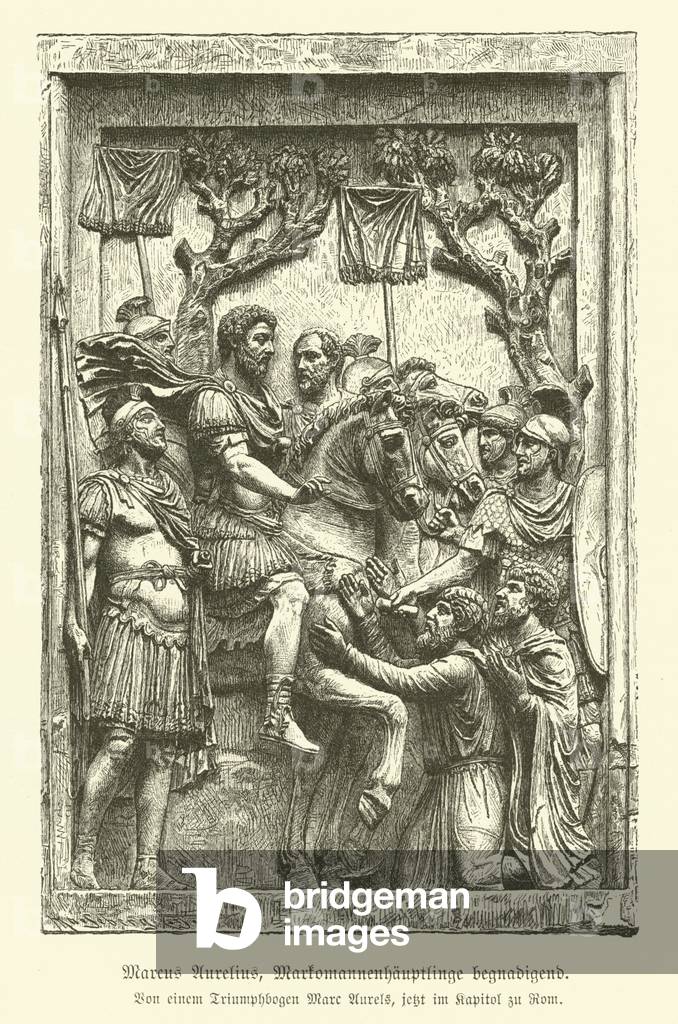 Marcus Aurelius pardoning Marcomannic chiefs (engraving)