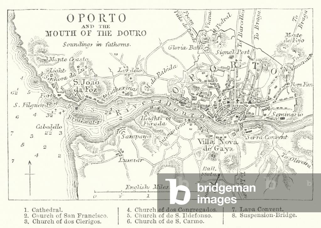 Oporto and the Mouth of the Douro (engraving)