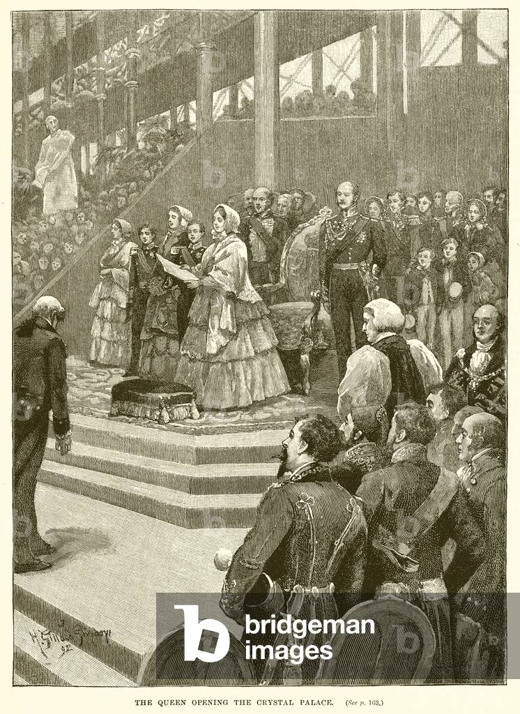 The Queen opening the Crystal Palace (engraving)