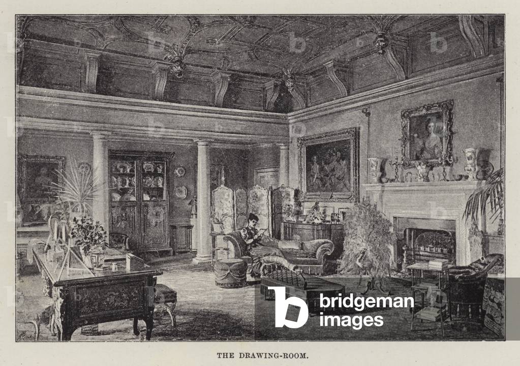 Chillingham Castle, The Drawing-Room (litho)