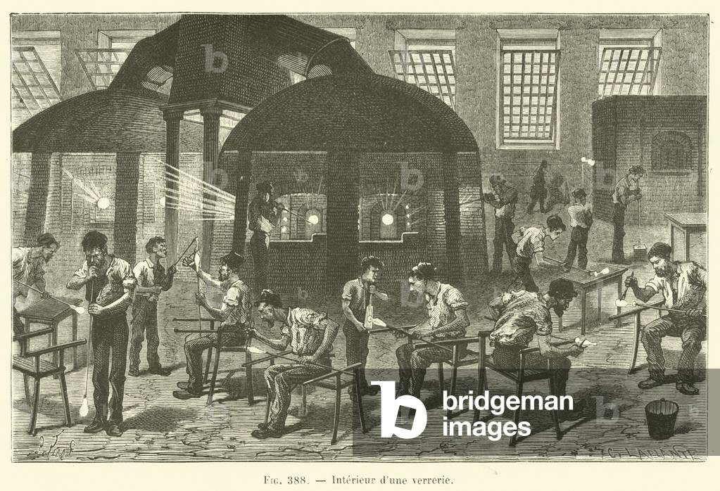 Interieur d'une verrerie (engraving)