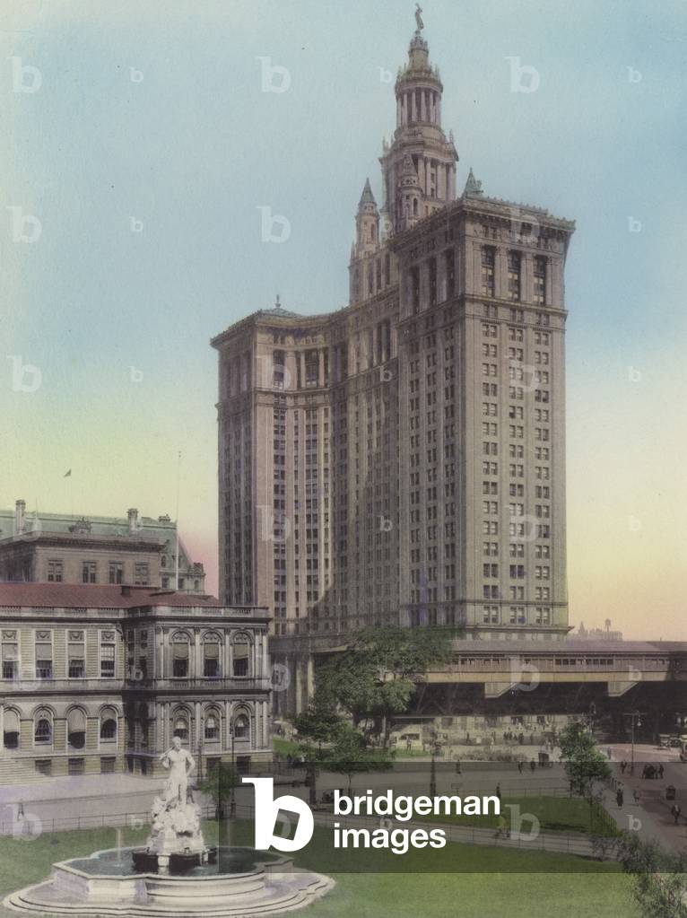 New York: City Hall and Civic Virtue Statue; Municipal Building (photo)
