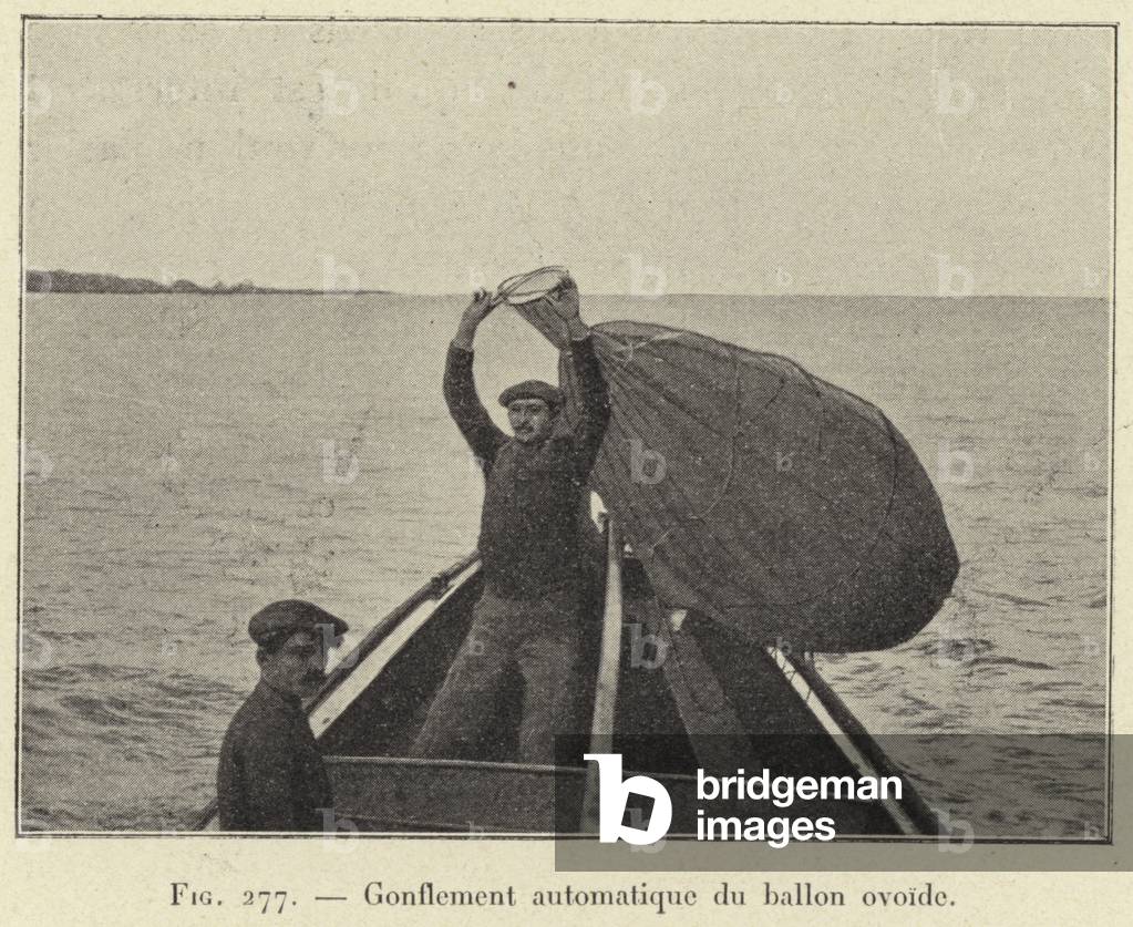 Gonflement automatique du ballon ovoide (engraving)