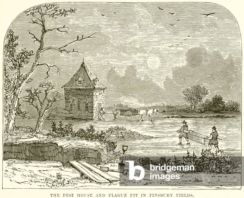 The Pest House and Plague Pit in Finsbury Fields (engraving)