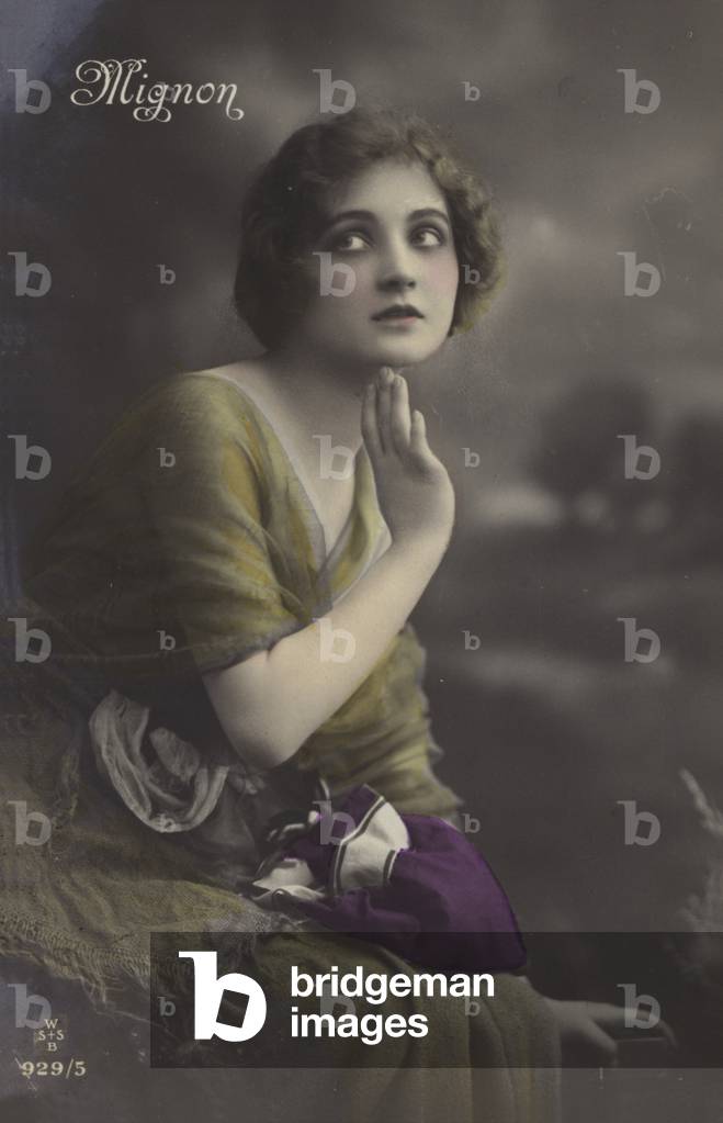 Girl in a yellow dress (colour photo)