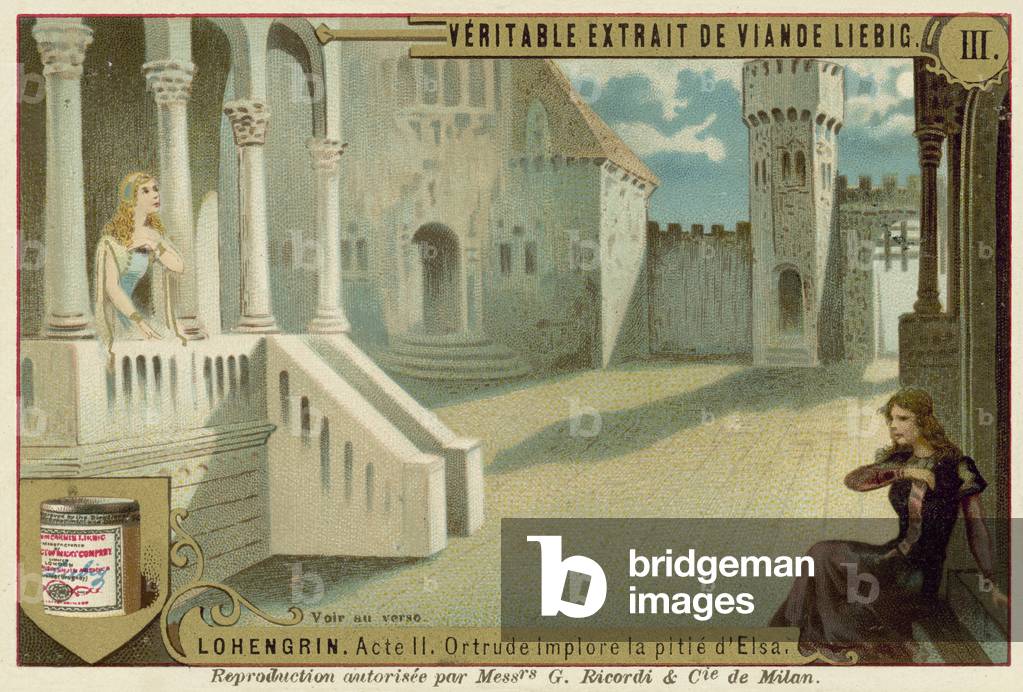 Scene from Richard Wagner's opera Lohengrin (chromolitho)