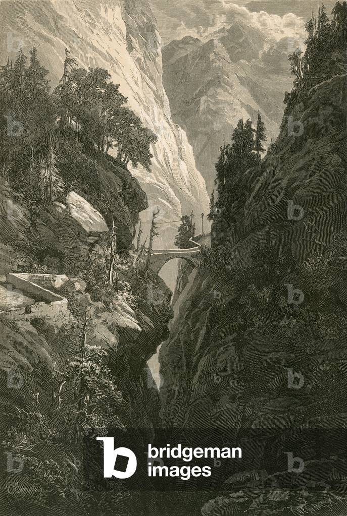 Scene on the Via Mala, on the Road from Coire to Splugen (engraving)