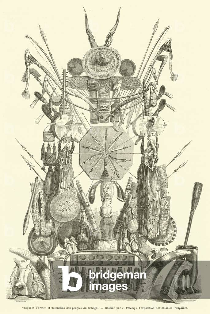 Trophees d'armes et ustensiles des peuples du Senegal (engraving)