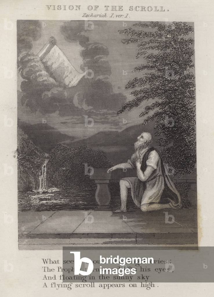 Vision of the Scroll, Zachariah I, ver 1 (engraving)