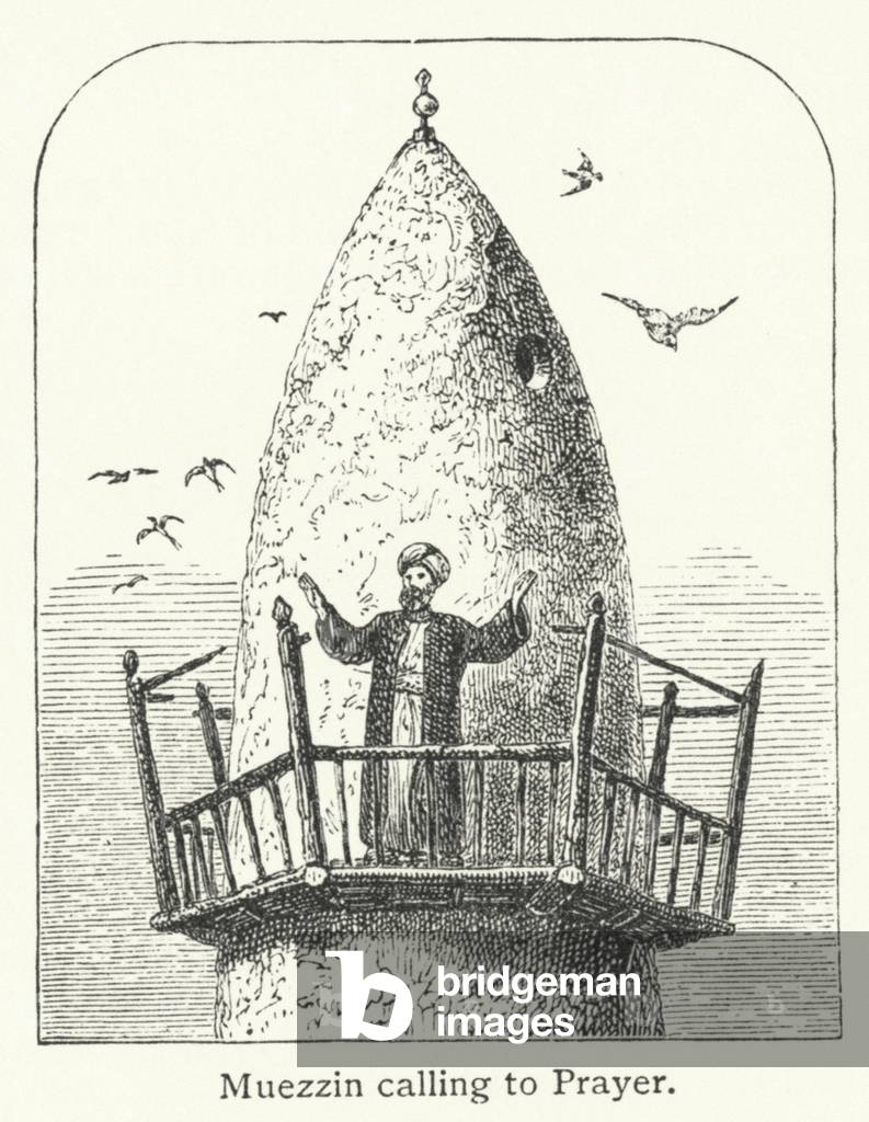 Muezzin calling to Prayer (engraving)