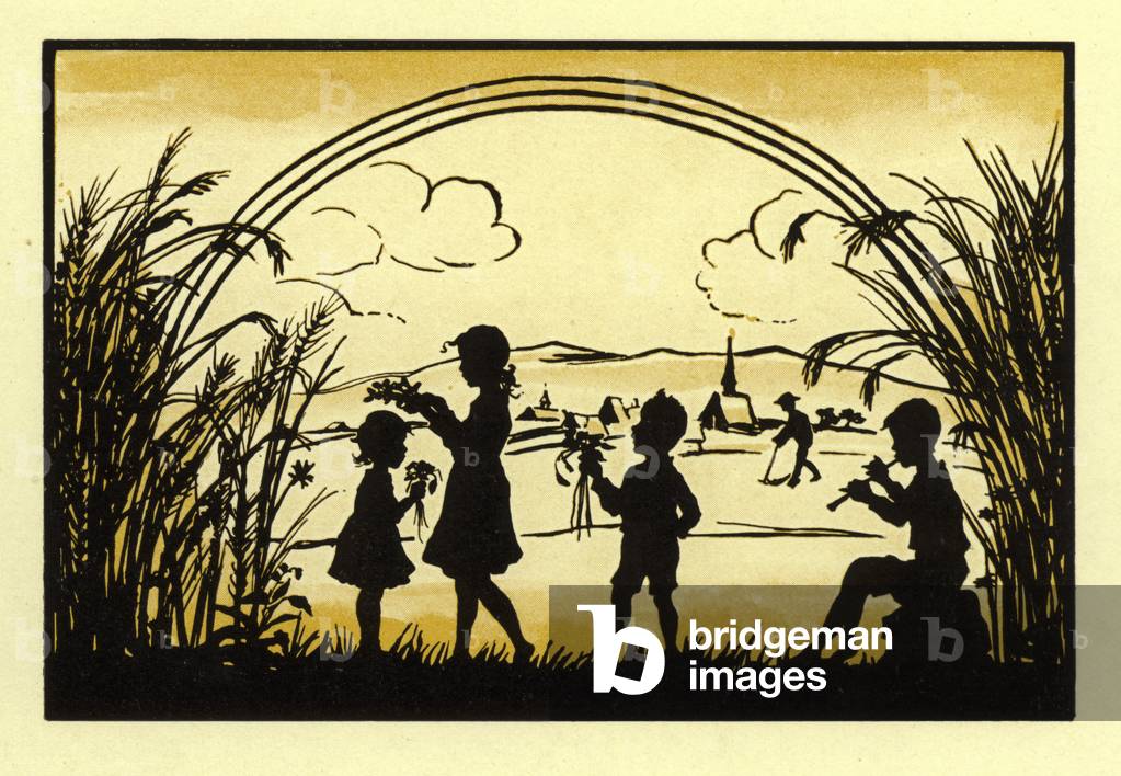 Silhouette from Sonnenkinder im Reigen des Jahres (colour litho)