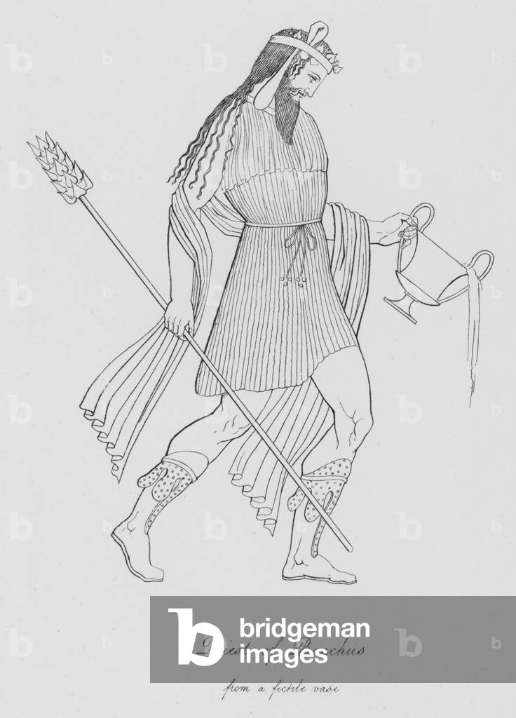 Priest of Bacchus, from a fictile vase (engraving)