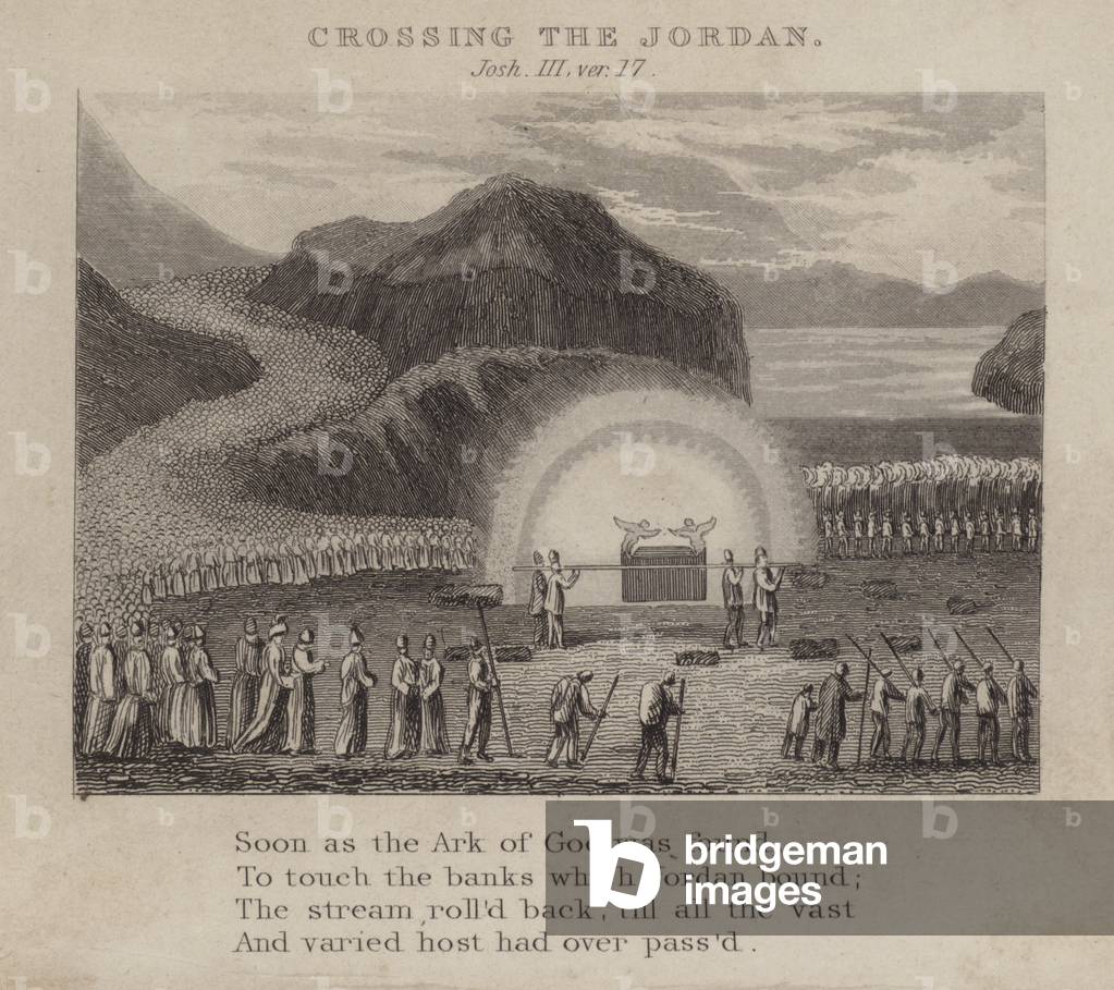Crossing the Jordan, Joshua III, ver 17 (engraving)