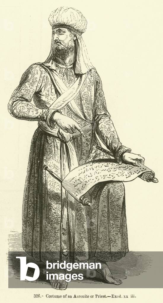 Costume of an Aaronite or Priest, Exodus xxviii (engraving)