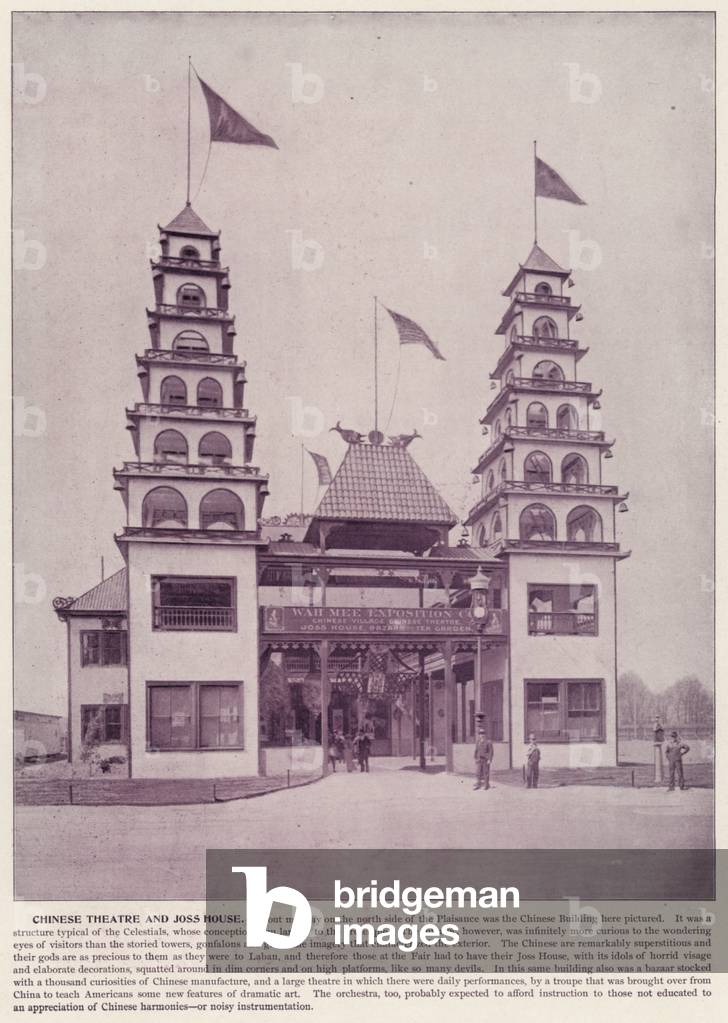 Chicago World's Fair, 1893: Chinese Theatre and Joss House (b/w photo)