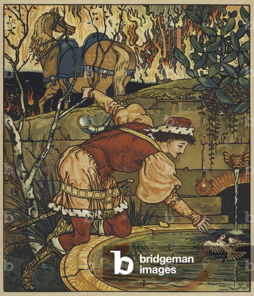 Prince Cheri in the Luminous Forest (colour litho)