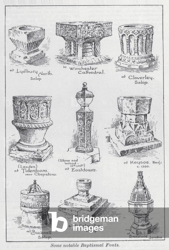 Some notable baptismal fonts (litho)