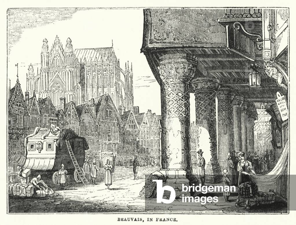Beauvais, in France (engraving)