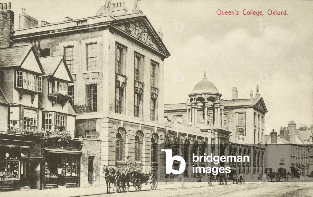 Queen's College, Oxford, Oxfordshire (b/w photo)