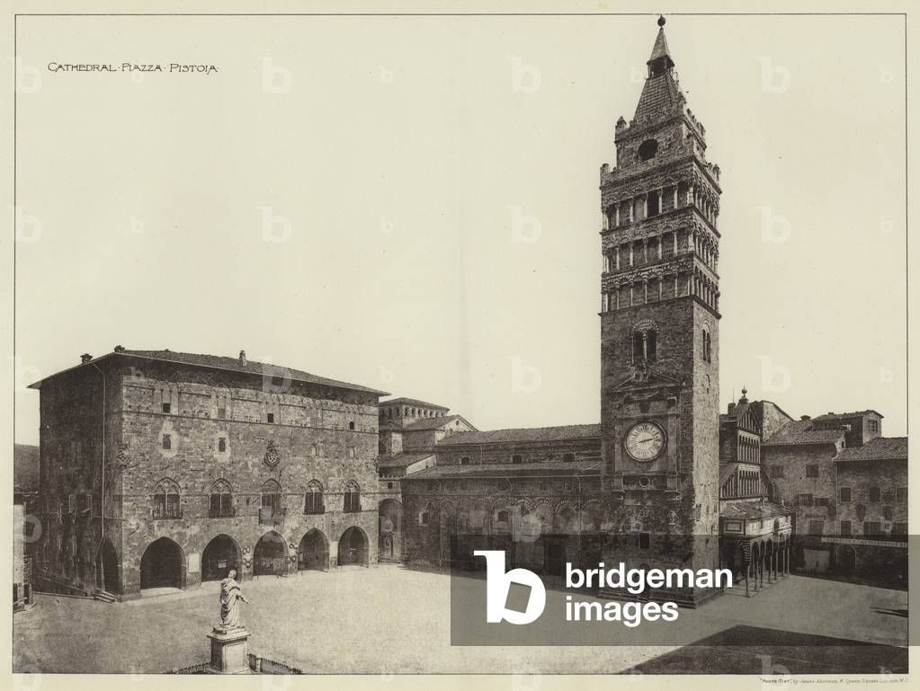 Cathedral, Piazza, Pistoia (b/w photo)