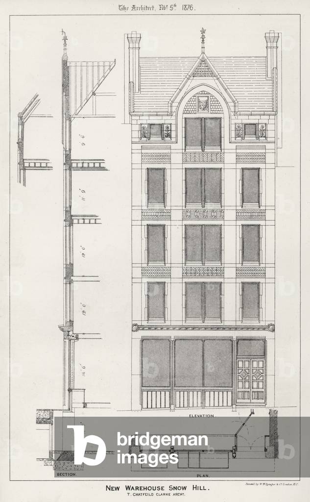 New Warehouse, Snow Hill (engraving)