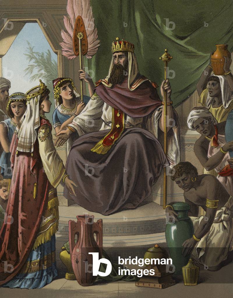 Visit of the Queen of Sheba to King Solomon (chromolitho)