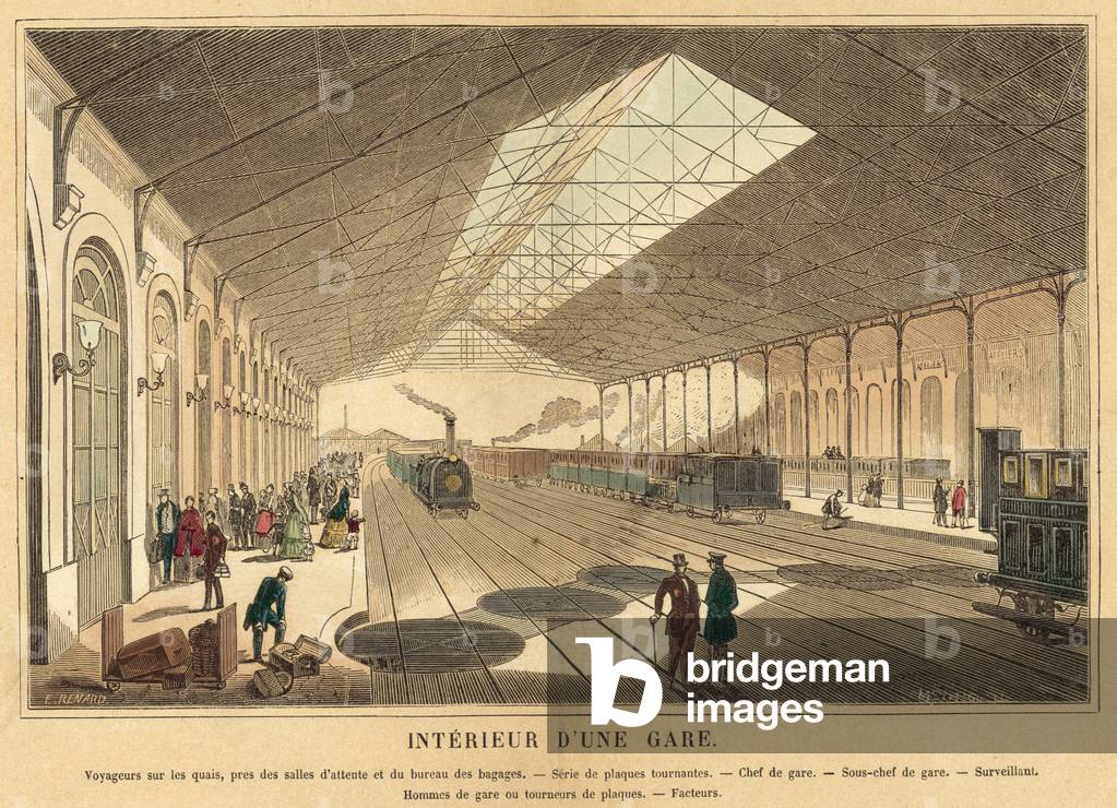 Railways (coloured engraving)