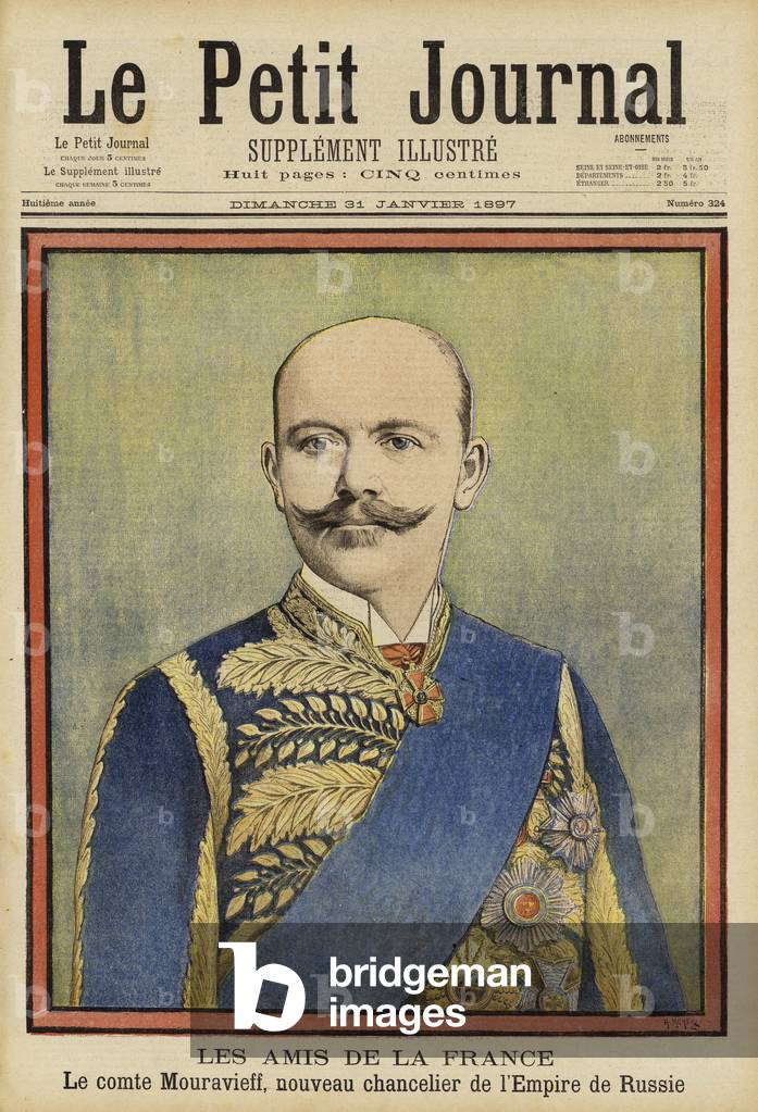 Count Mikhail Muravyov, Russian Foreign Minister (colour litho)