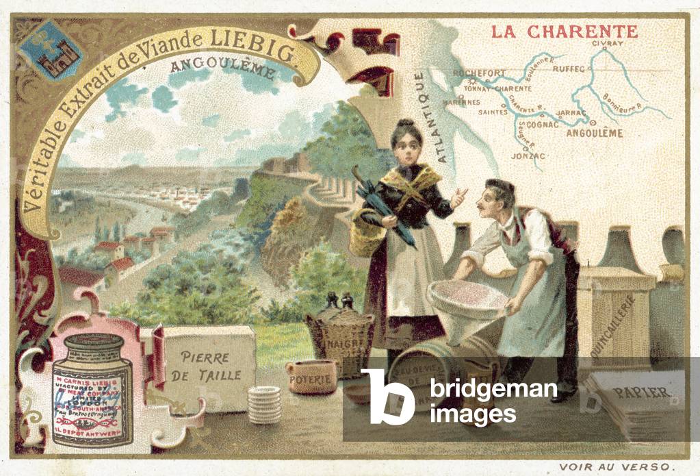 The Charente, and a view of Angouleme (chromolitho)