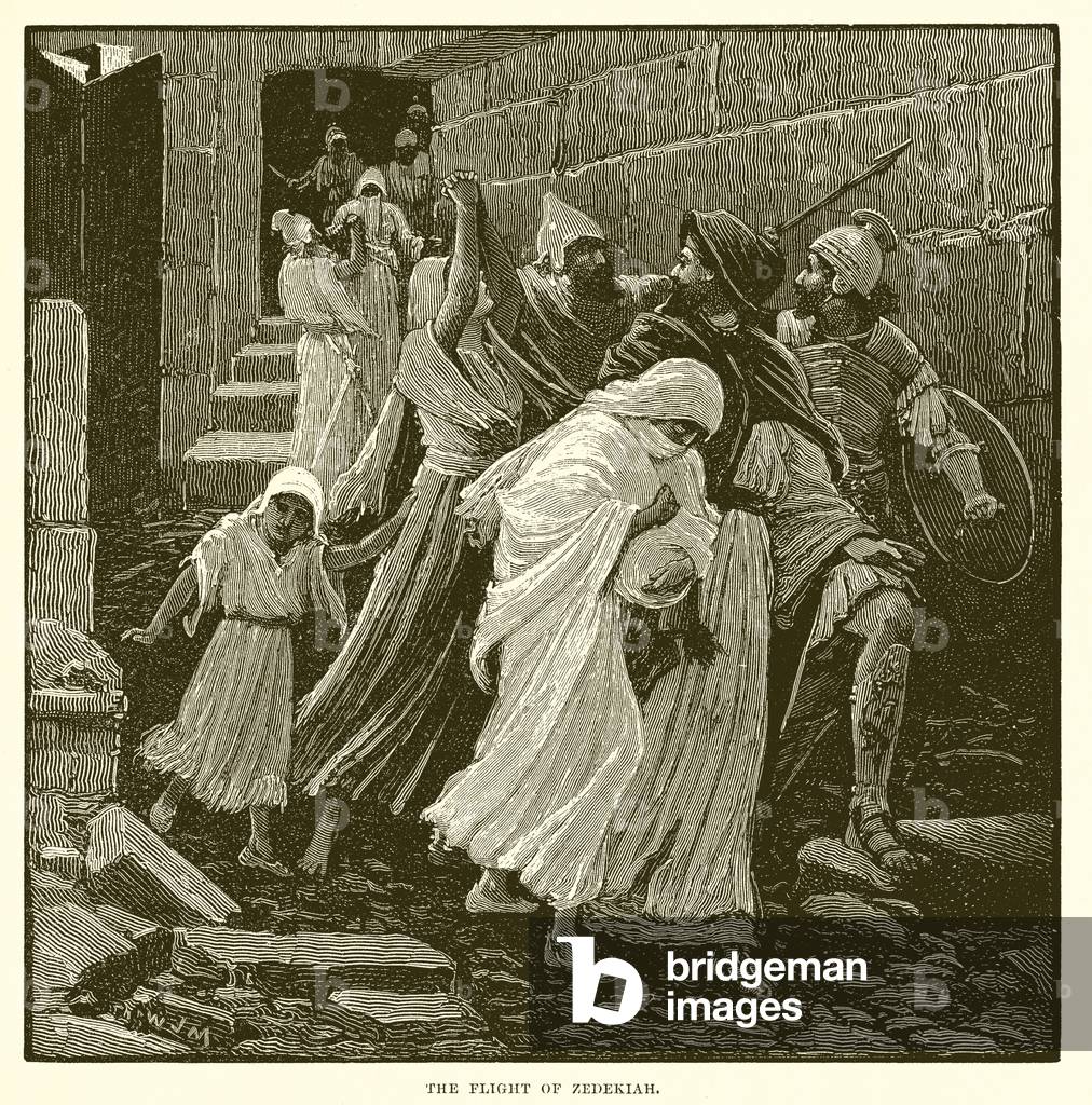 The flight of Zedekiah (engraving)
