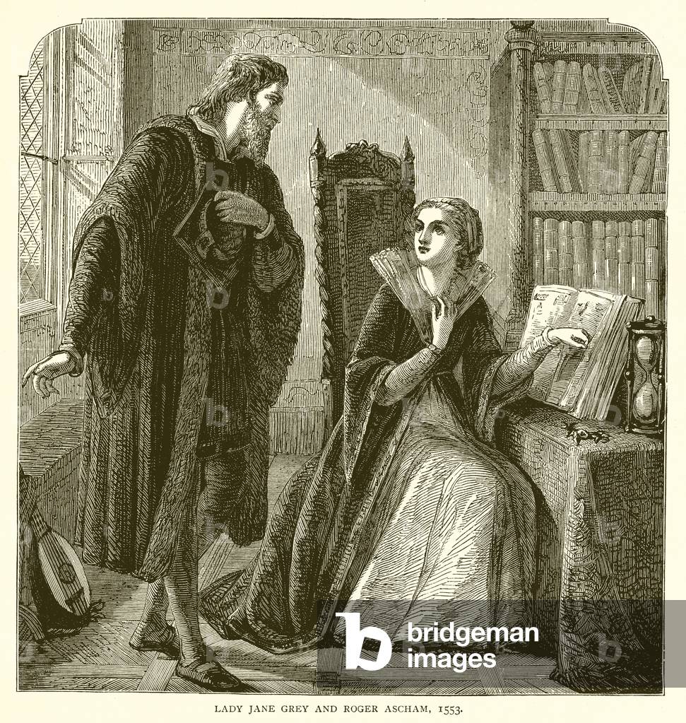 Lady Jane Grey and Roger Ascham, 1553 (engraving)