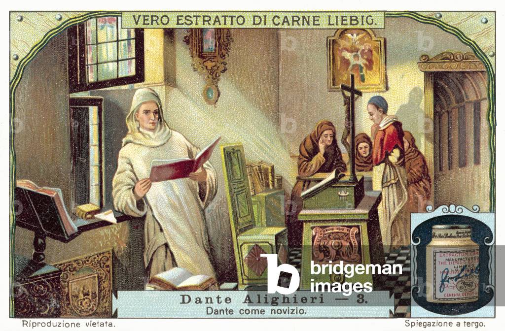 Dante as a novice monk (chromolitho)