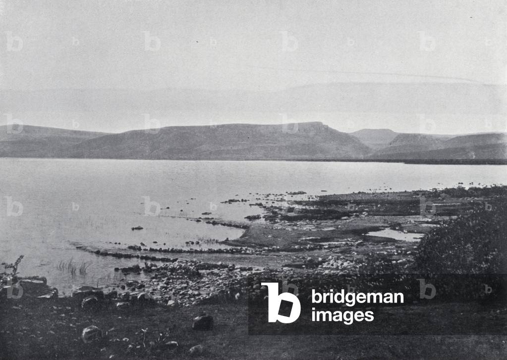 Chorazin, where the Disciples were found fishing (b/w photo)