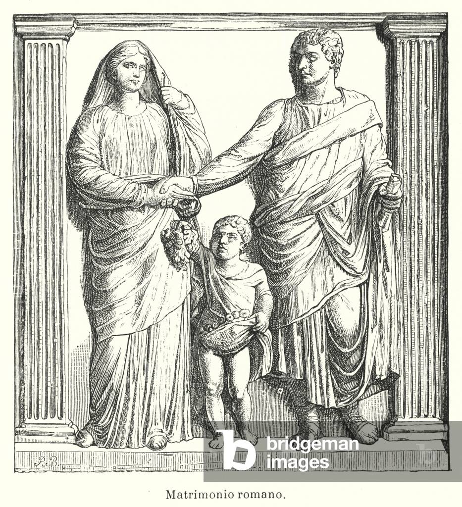Ancient Roman marriage (litho)
