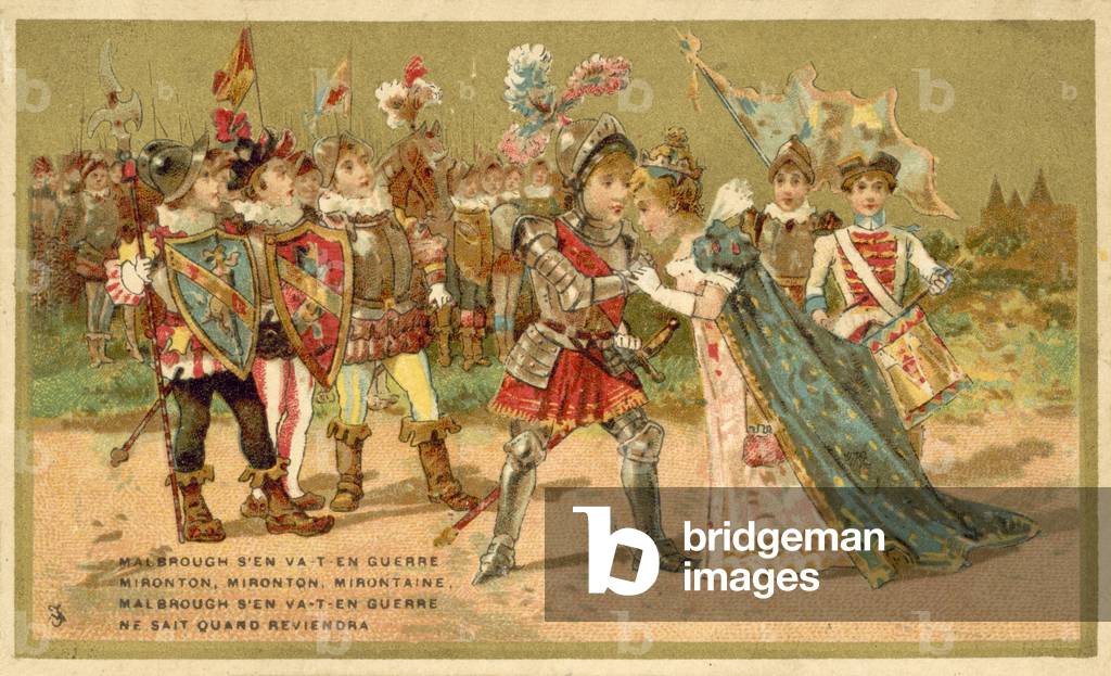 Marlbrough s'en va-t-en guerre, popular French folk song (chromolitho)