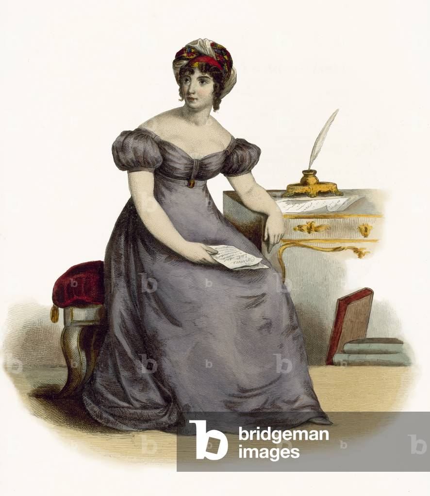 Madame de Stael (coloured engraving)