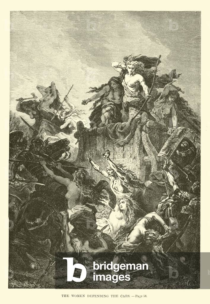 The women defending the Cars (engraving)