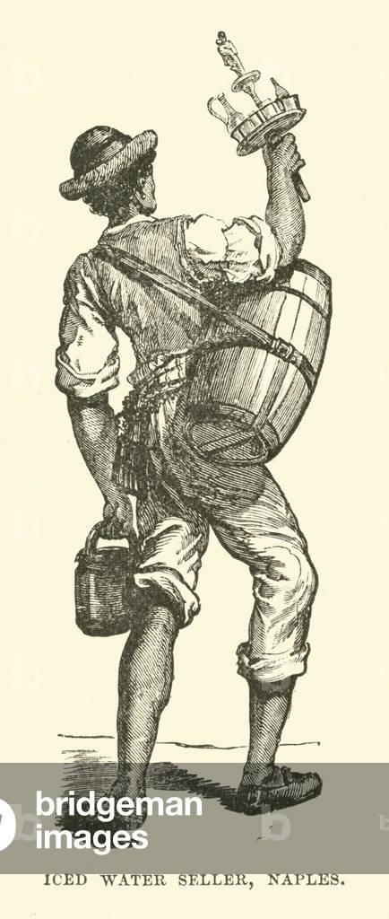 Iced water seller, Naples (engraving)