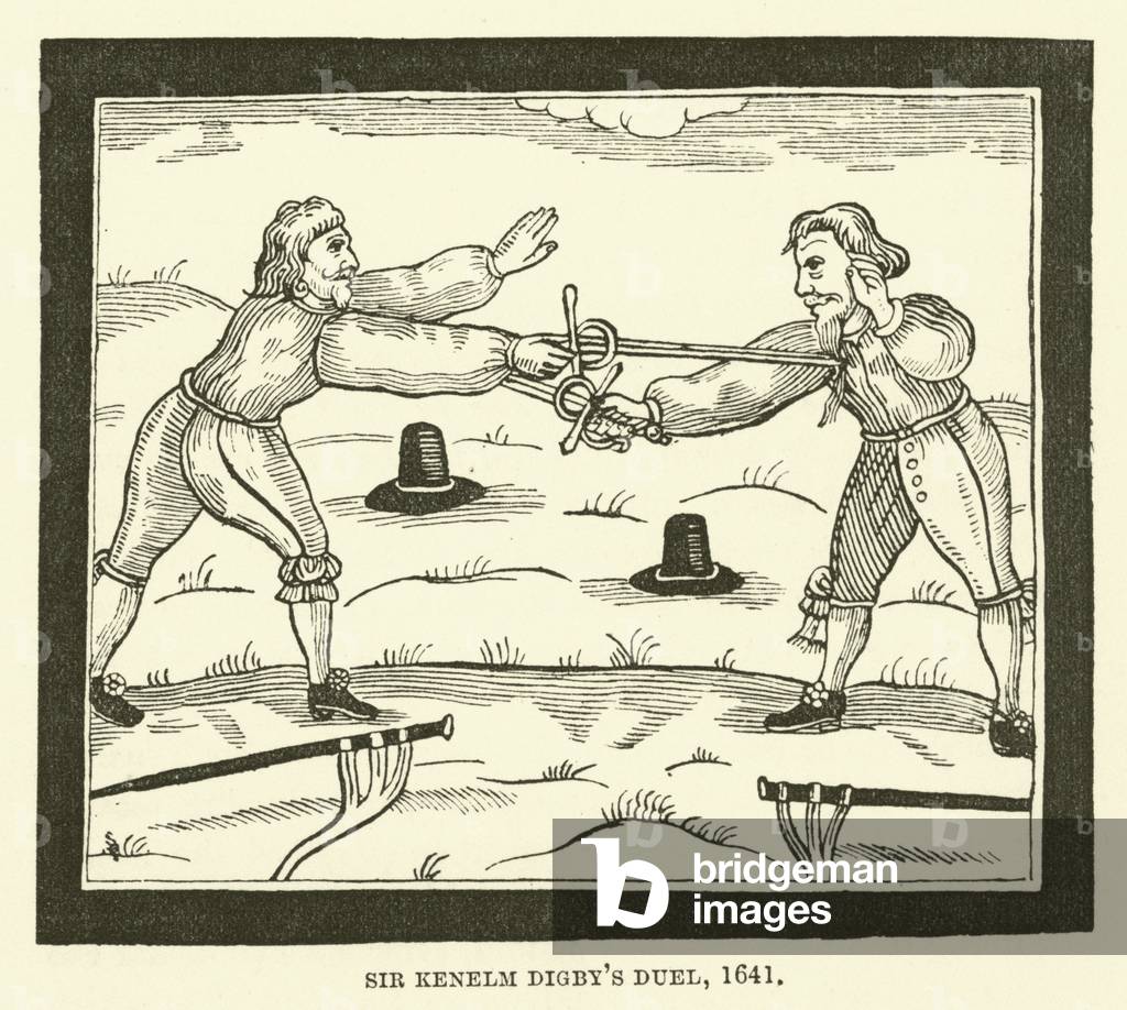 Sir Kenelm Digby's duel, 1641 (engraving)