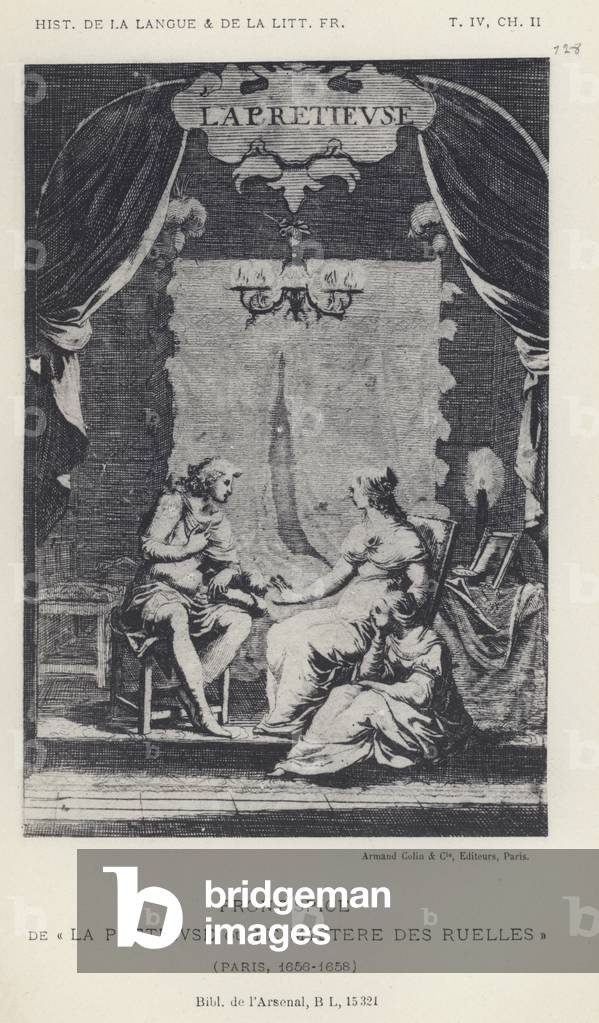 Frontispice De La Pretievse Ou Le Mystere Des Ruelles (litho)