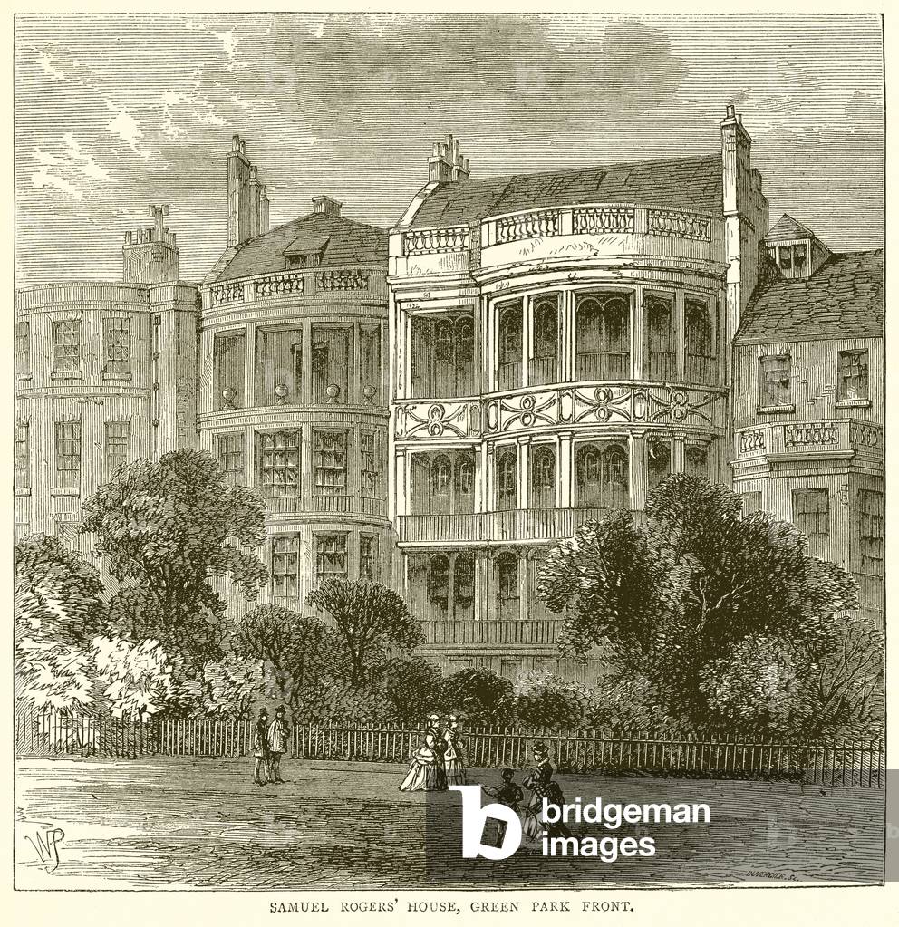 Samuel Rogers' House, Green Park Front (engraving)