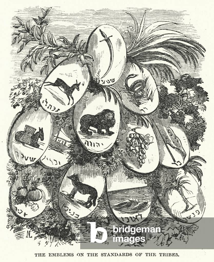The Emblems on the Standards of the Tribes, c.1880 (engraving)
