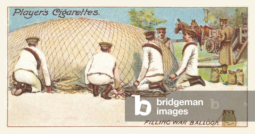 Filling war balloon (chromolitho)