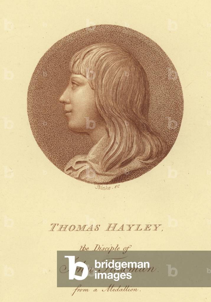 Portrait of the sculptor Thomas Hayley, disciple of John Flaxman (engraving)