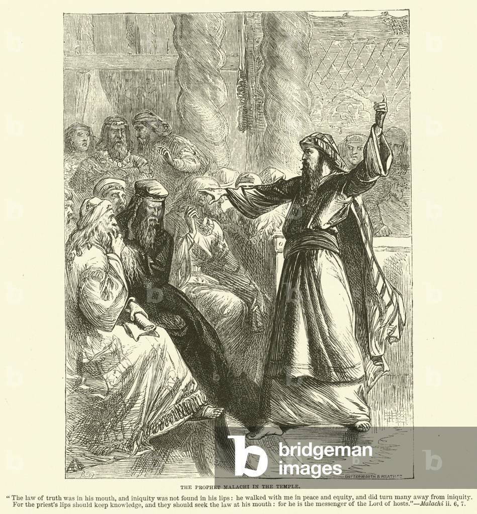 The Prophet Malachi in the temple (engraving)
