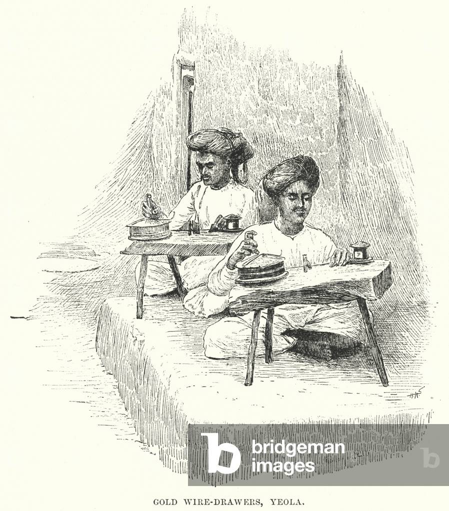 India: Gold Wire-Drawers, Yeola (engraving)